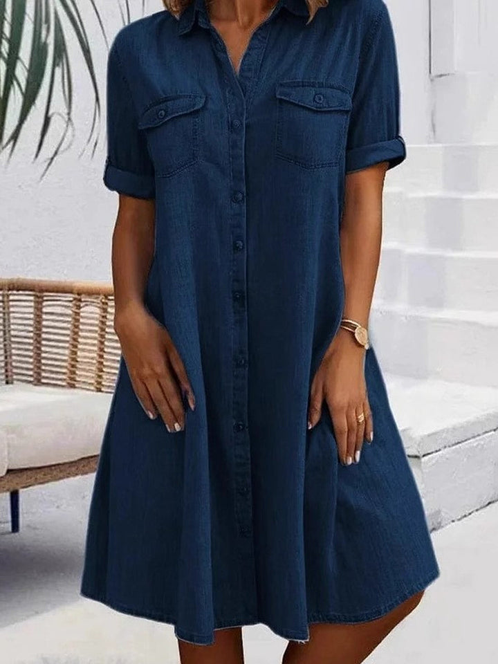 Patricia | Robe midi style denim décontractée