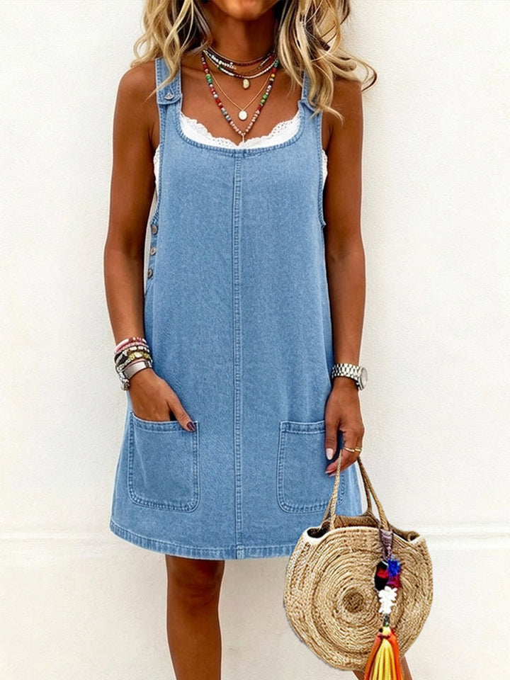 Lisa | Robe en jean type salopette décontractée