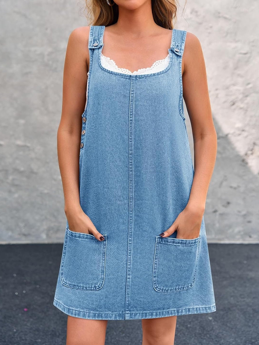 Lisa | Robe en jean type salopette décontractée