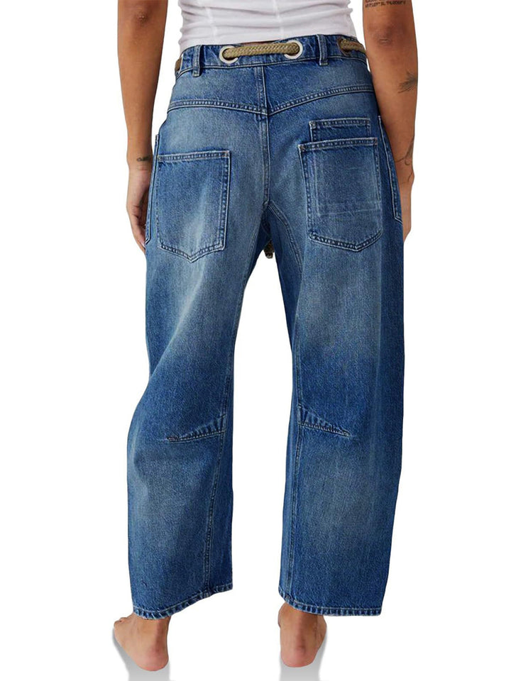Margarita | Jeans patchwork avec cordon ajustable