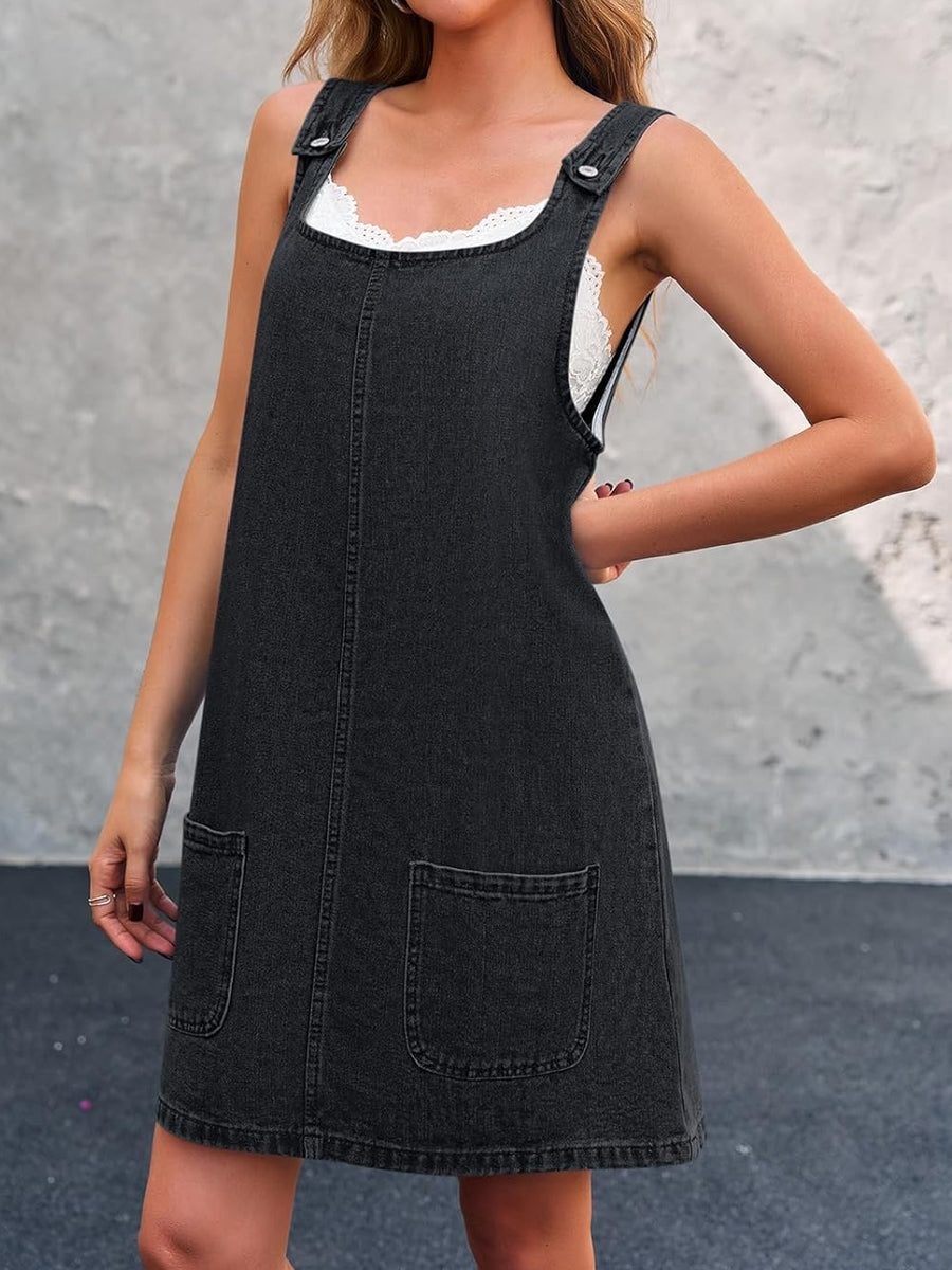 Lisa | Robe en jean type salopette décontractée