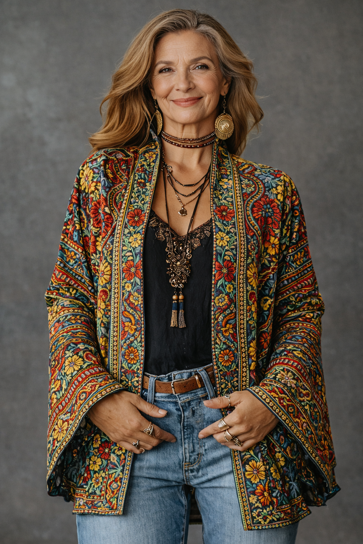 Kerrie - Kimono Boemo Premium con Tocco di Velluto